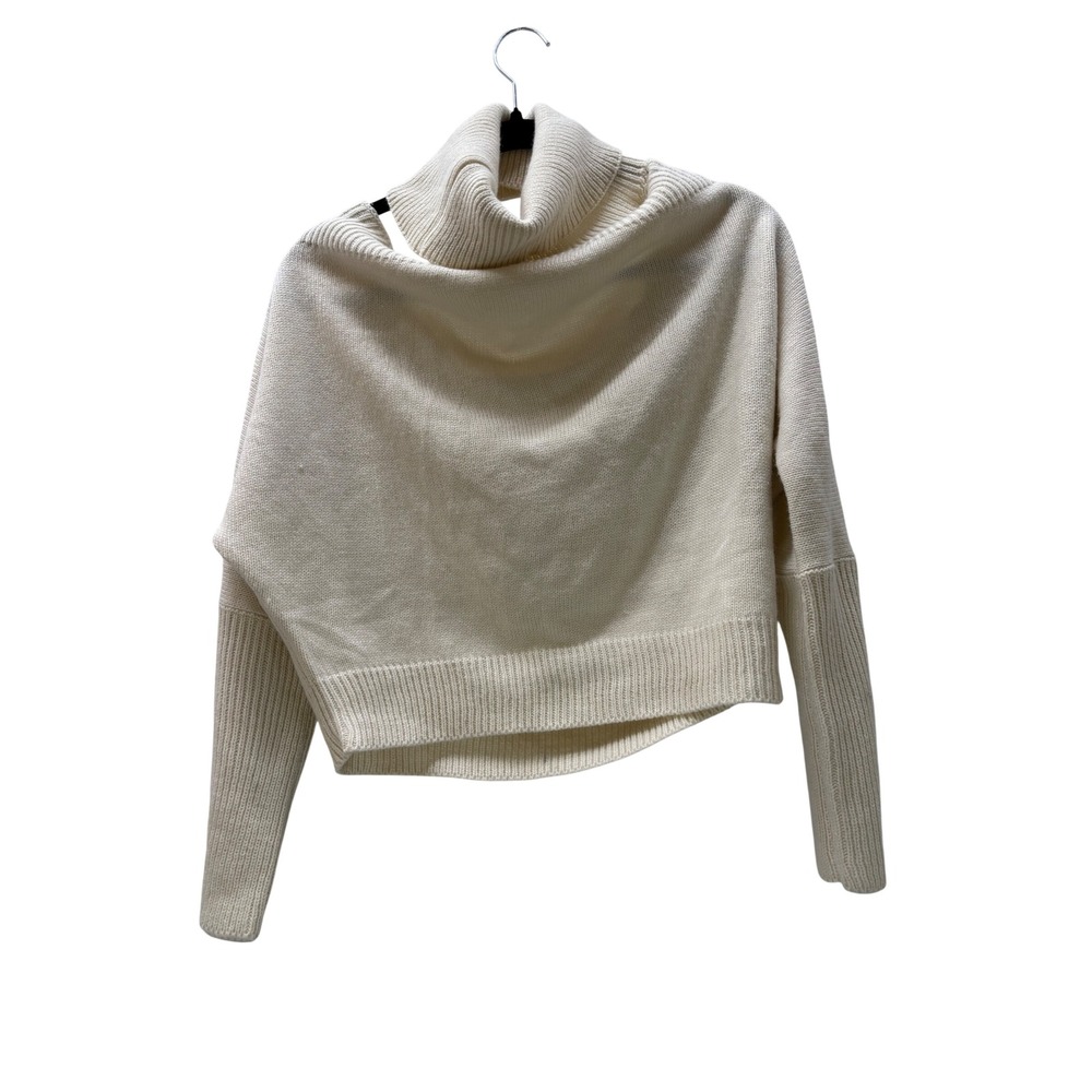 Lovers +‎ Friends Cream Cold Shoulder Turtleneck Knit Sweater Medium NWT